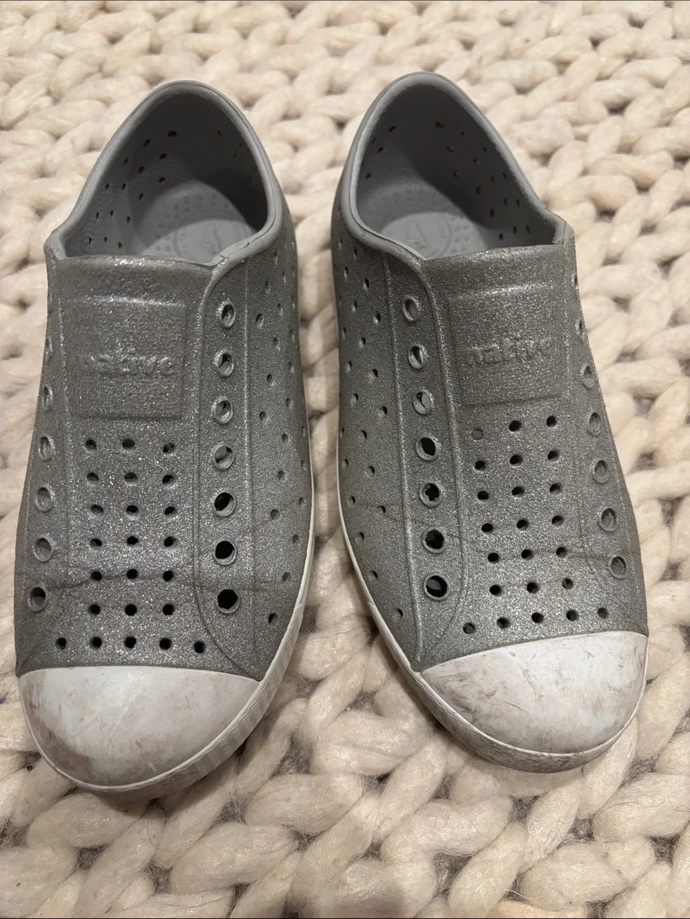 Native Metallic Silver Jefferson Slip-On Sneakers